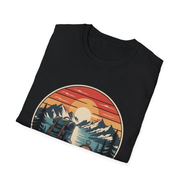 Adventure Awaits Graphic | Wanderlust Travel Design | Unisex Softstyle T-Shirt - Image 2