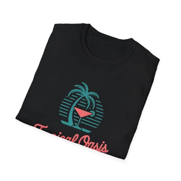 Tropical Oasis Beach Graphic – Summer Vacation Vibes Unisex Softstyle T-Shirt - Image 2