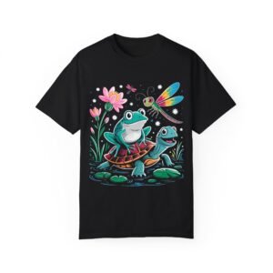 Frog and Turtle Dragonfly Unisex Garment-Dyed T-shirt