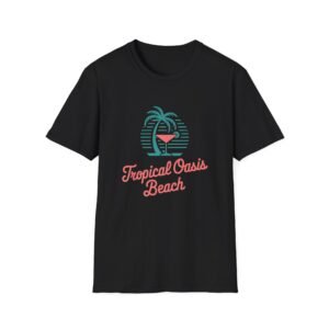 Tropical Oasis Beach Graphic – Summer Vacation Vibes Unisex Softstyle T-Shirt