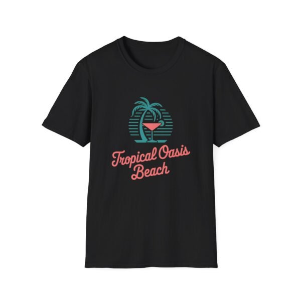 Tropical Oasis Beach Graphic – Summer Vacation Vibes Unisex Softstyle T-Shirt