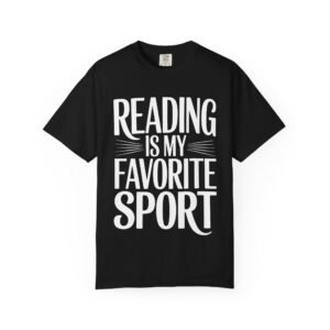 Unisex T-shirt Reading Is My Favorite Sport Custom Printed Apparel