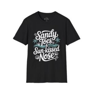 Summer Beach Graphic T-Shirt - Sandy Toes Sun-Kissed Nose Design