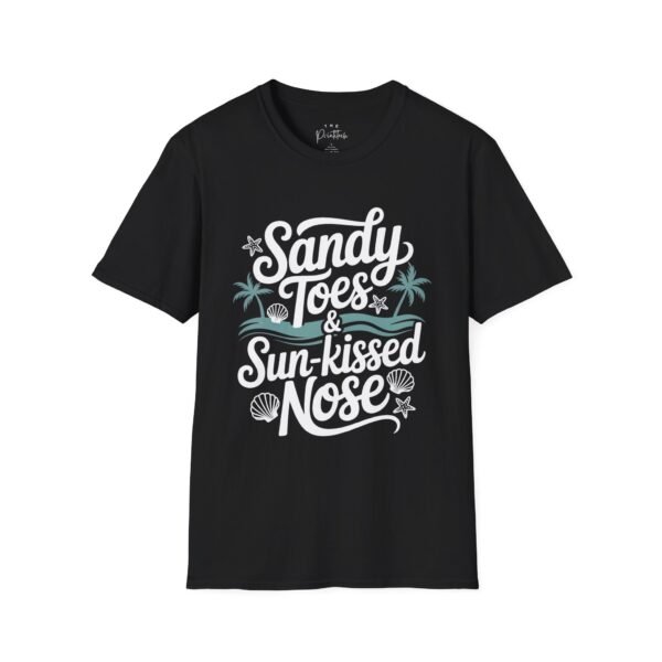 Summer Beach Graphic T-Shirt - Sandy Toes Sun-Kissed Nose Design
