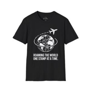 Travel Stamp Unisex T-Shirt - Roaming the World Design Custom Printed Apparel
