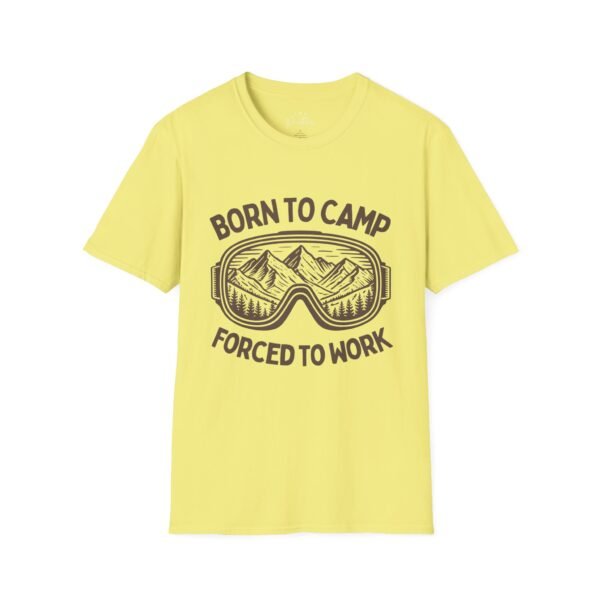T-Shirt Born to Camp Forced to Work Funny Camping Graphic