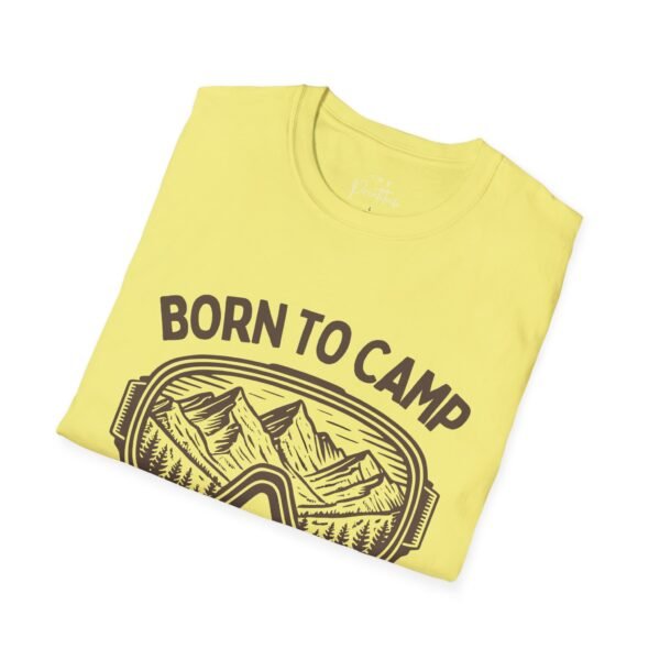 T-Shirt Born to Camp Forced to Work Funny Camping Graphic - Image 2